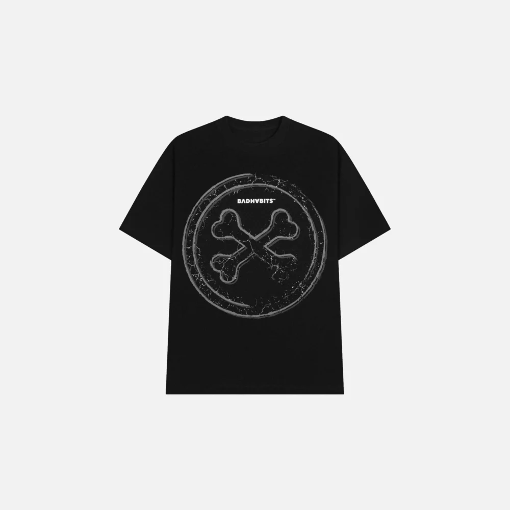 Black Graphic T-Shirt "Orbit Skull" ST112