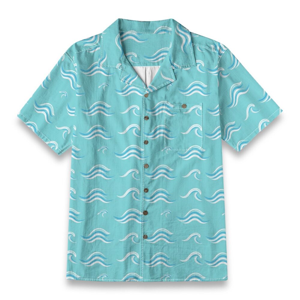Aqua Surge Lines Bright Ocean Summer Shirt