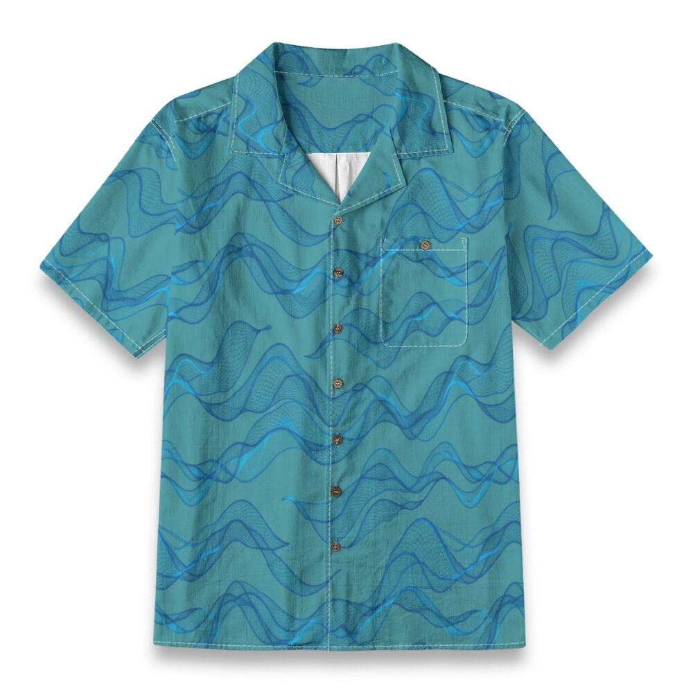 Tidal Mesh Flow Teal Ocean Resort Shirt