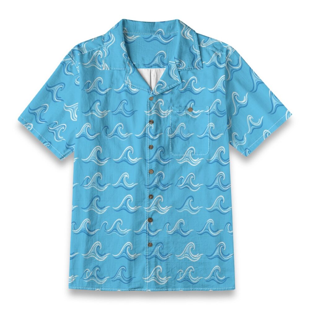 Ocean Pulse Drift Vibrant Wave Hawaiian Shirt
