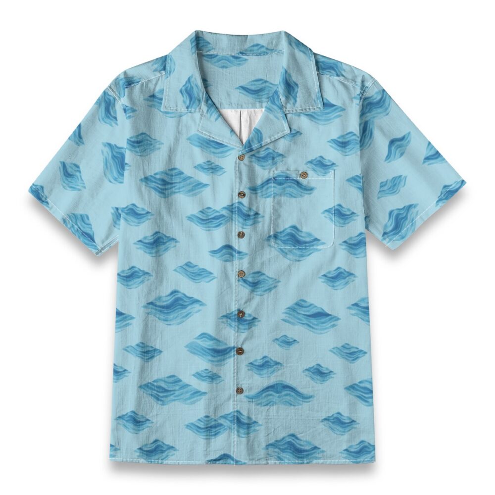 Sea Ripple Field Soft Blue Ocean Hawaiian Shirt