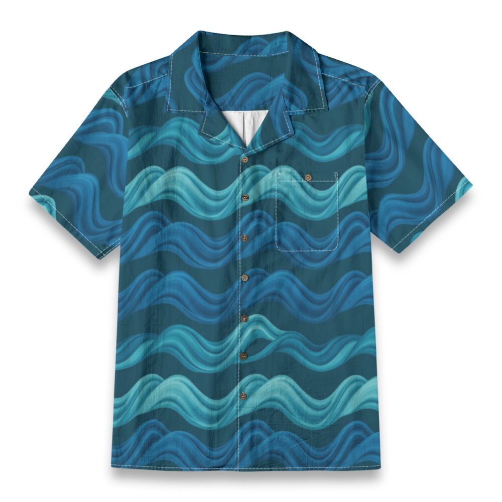 Marine Silk Waves Smooth Ocean Island Shirt