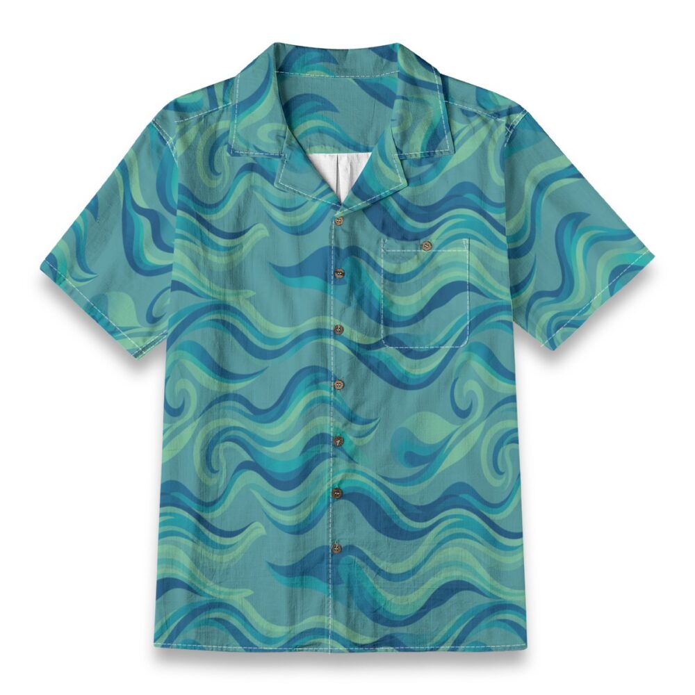 Sea Gradient Motion Layered Ocean Resort Shirt