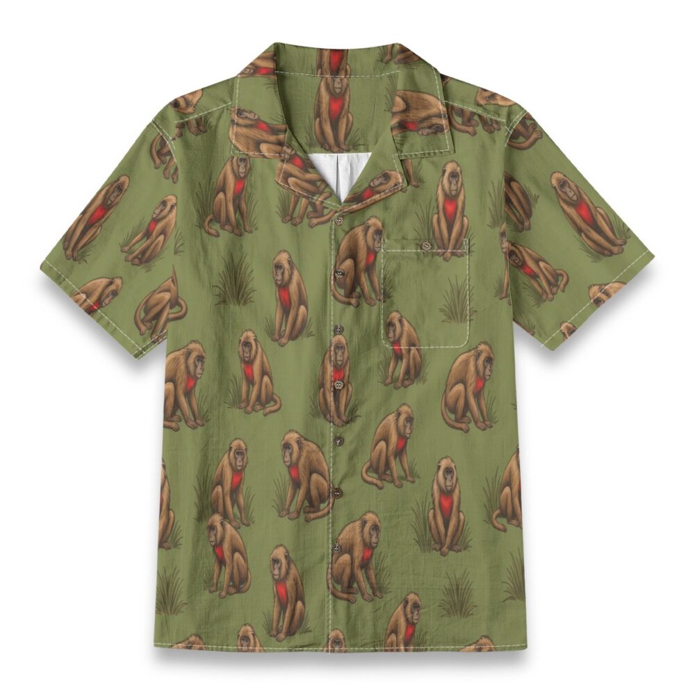 Gelada Highland Grass Warm Green Tropical Shirt